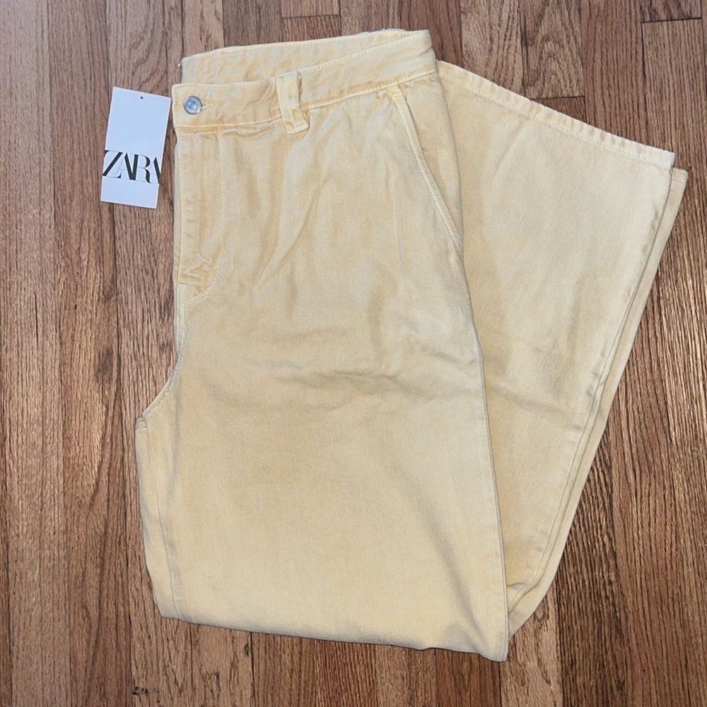 Zara mens light yellow jeans size 34 nwt